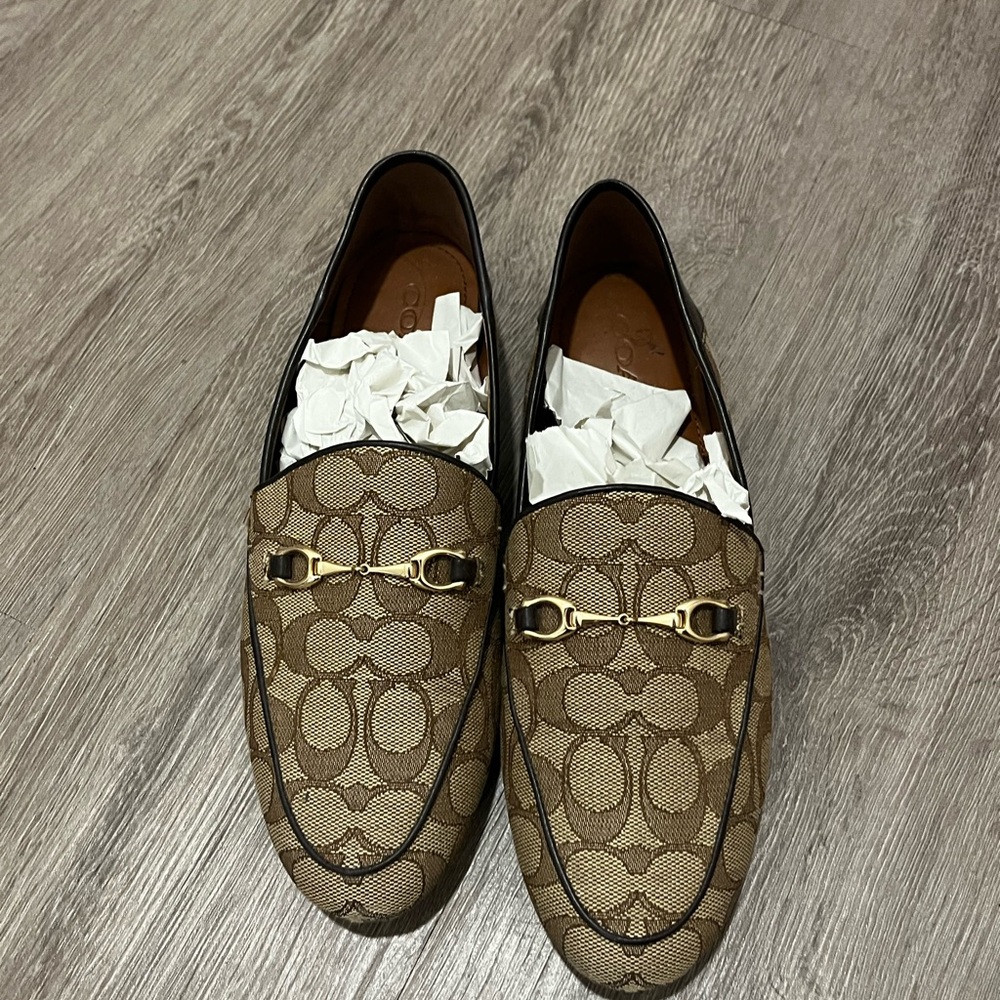 Coach Brown Flats with Signature Horsebit Detail